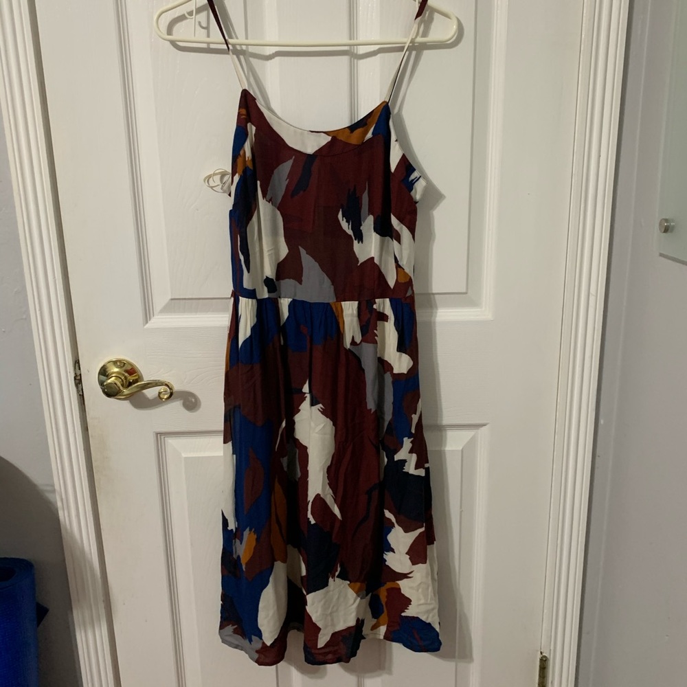Patterned Thin Strap Flowy Dress